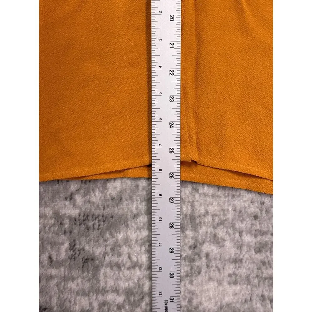 Reformation Shirt Small Womens Gold Crepe Long Sleeve Button Up Top